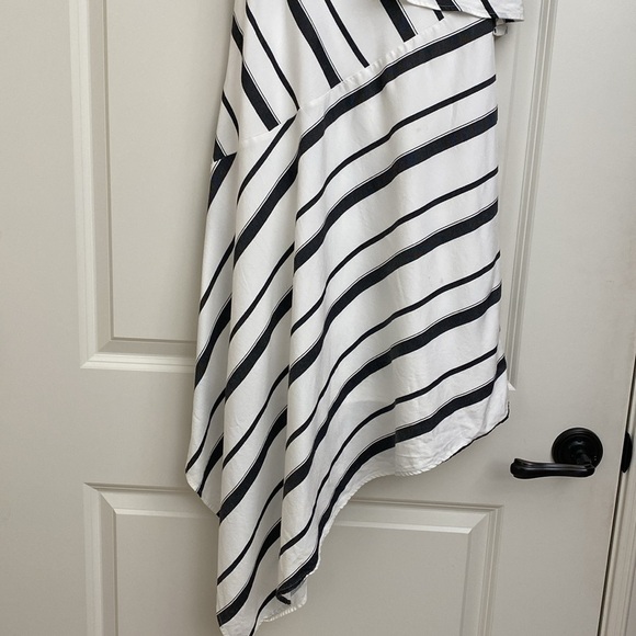 Banana Republic One Shoulder Assymetrical Dress womens 8 Lined Lagenlook Spring - Picture 9 of 15